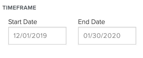 Sign timeframe field
