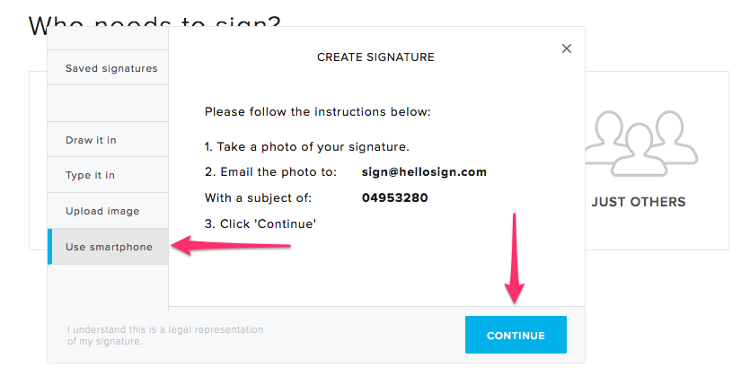 Create a signature with a smartphone
