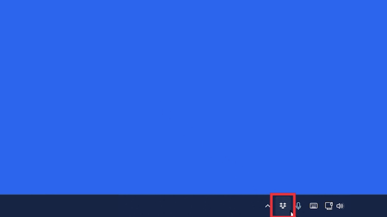 The image shows the Dropbox icon displayed on a Windows desktop.