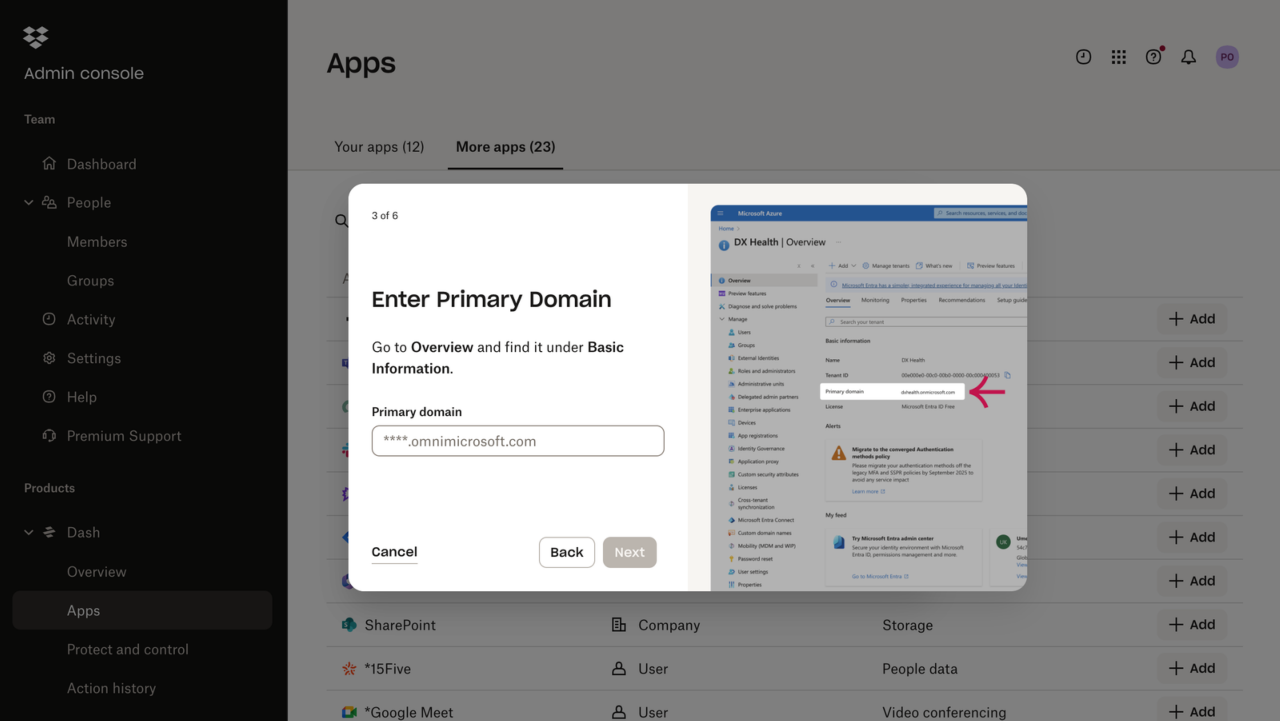 "Enter Primary Domain" prompt