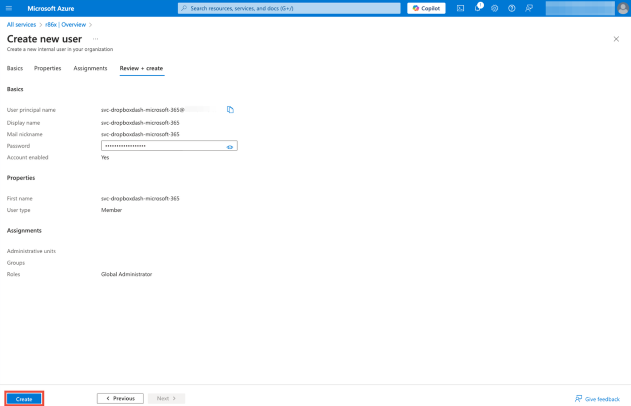 Page « Créer un nouvel utilisateur »