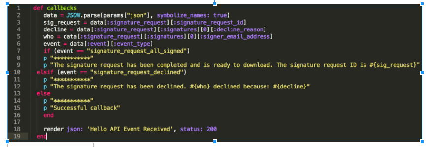 Ruby callback handler