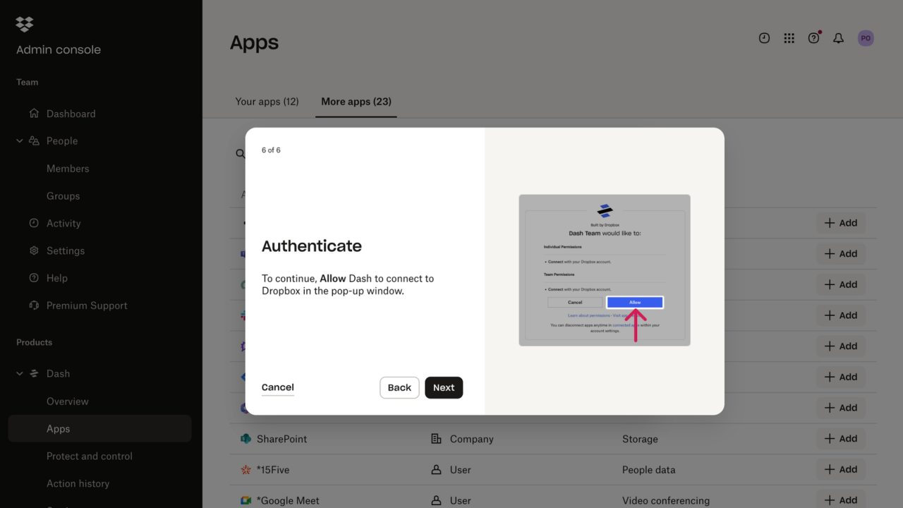 "Authenticate" window