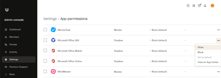 Turn on co-authoring from the admin console