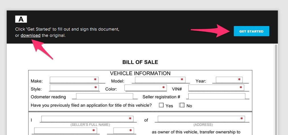 Butang Muat Turun dan Mulakan Dropbox Sign