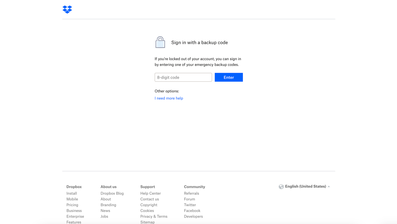 A imagem mostra onde inserir o código de reserva de emergência.
