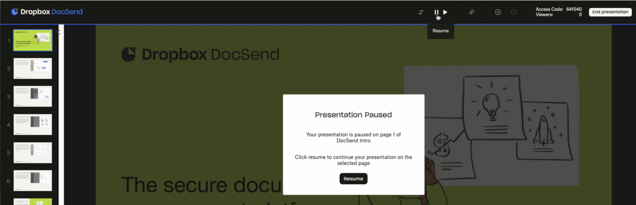 Pause a presentation