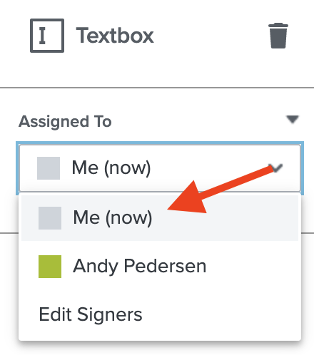 Assigned to dropdown