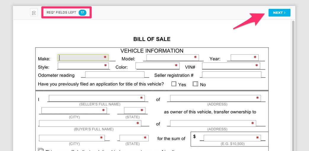 Dropbox Sign「檢視」和「下一步」按鈕